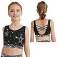 thumbnail image 6 of Nyeemya Kids Girls 2Pcs Shiny Rhinestones Dance Outfit Set Crop Top Shorts Set for Sports Yoga Gymnastics Black 14, 6 of 7