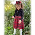 thumbnail image 2 of Conjunto de vestido de cuadros navideño para niña pequeña HINTINA 4 años, 2 of 6