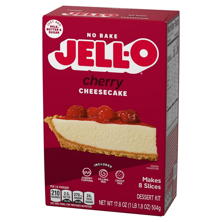 Jell-O No Bake Cherry Cheesecake Dessert Kit with Cherry