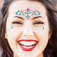 thumbnail image 4 of 5 Pieces Rhinestone Mermaid Face Jewels Tattoo - Body Stickers Crystal Tears Gem Stones Bindi Temporary Stickers (Style 3), 4 of 5