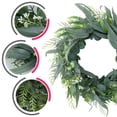 thumbnail image 3 of Seasons 22" Eucalyptus Wreath for Front Door, Artificial Spring & Summer Wreath with Greenery Leaf for Farmhouse, Wall, Window or Wedding Home Decor (Green), 3 of 8