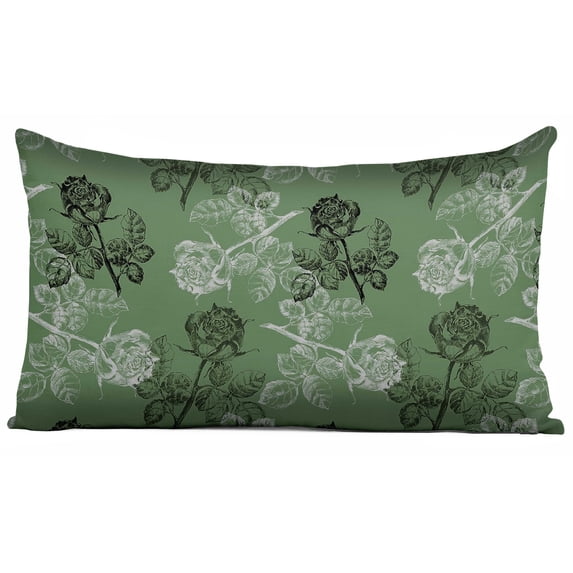 Vargottam Luxury, Printed Mint Green CushionCoversDecorative PillowCoversLumbarThrow Pillowcase -20x12Inches