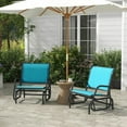 thumbnail image 4 of GVN Outdoor Glider Chair, Steel Swing Chai with Curved Armrests for Porch, Garden, Poolside, Balcony, Black, 4 of 15