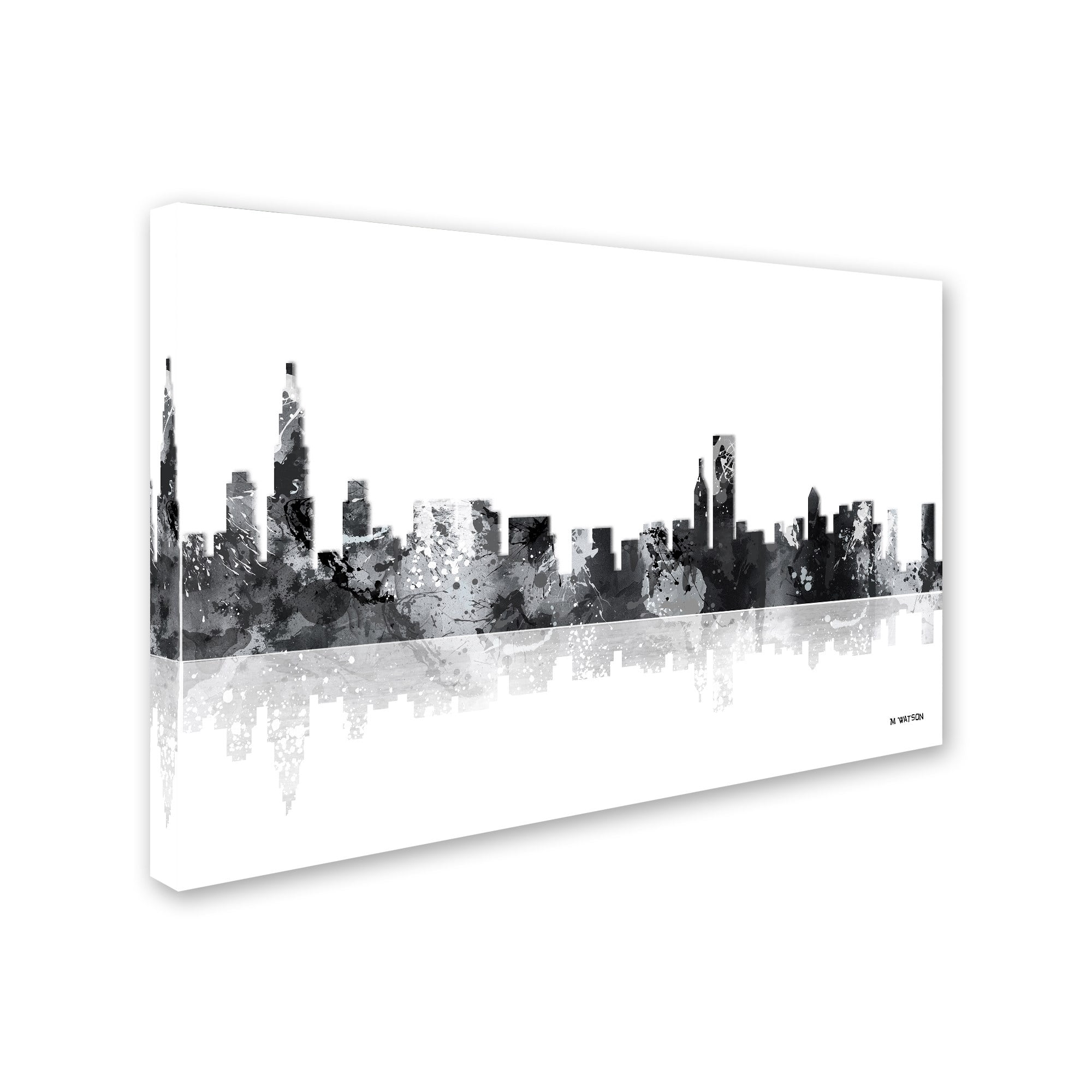 Trademark Fine Art "Chicago Illinois Skyline BG-1" Canvas Art by Marlene Watson