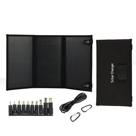 

30W 18V Folding Solar Panel Type-C Usb Photovoltaic Charger Outdoor Mobile Phone Fast Charging Mobile Power Bank-Black