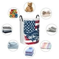 thumbnail image 4 of Susaid fisherman fishing with USA flag Print Waterproof Oxford Cloth Storage Circular Laundry Hamper BasketCapacity for Home-Small, 4 of 6