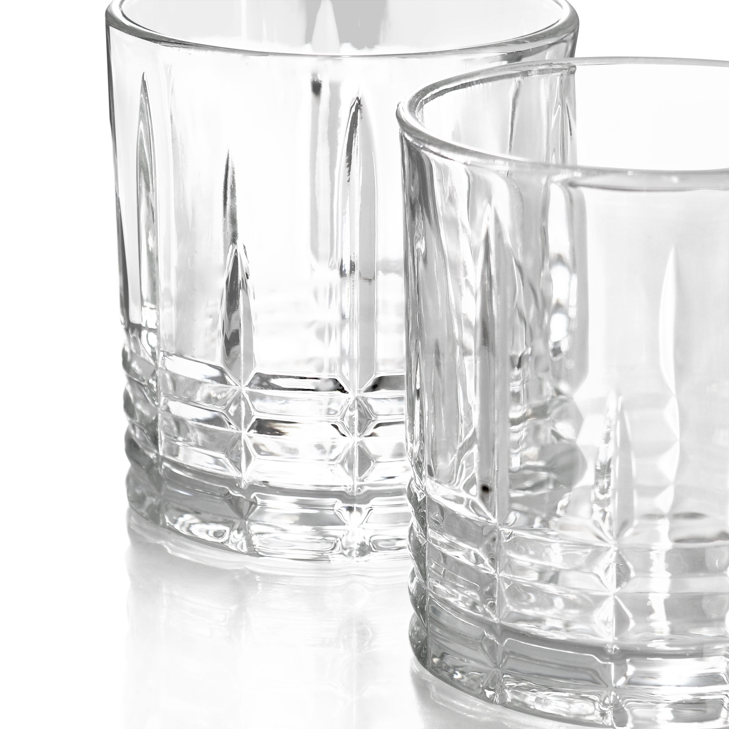 Martha Stewart Everyday Calista 4 Piece 11.5 Ounce Double Old Fashioned Glassware Set in Clear