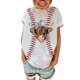 thumbnail image 3 of Gibobby Camisa&nbsp;Vaquera Blusa Camiseta Tops Casual Béisbol 3D Impresiones Niño Niñas Niños Imprimir Adolescente Niños Ropa Niñas Traje Tops （Morado， 3-4 Años), 3 of 5
