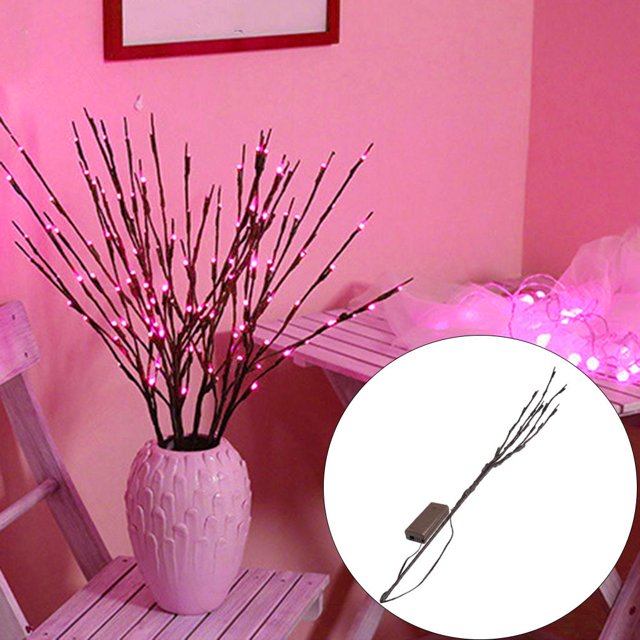 Luces de , Luces de Bombillas LED, Luces Decorativas Románticas para El Jarrón, de árbol Encendidas para Interiores, rosado Salvador Luces de ramita