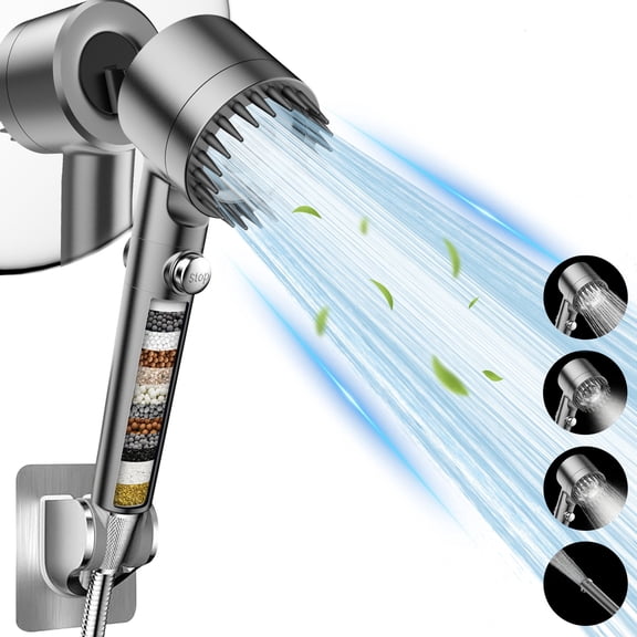 FEELSO High Pressure Handheld RV Shower Head with Hose - 3 Mode Filtered Showerhead with on/off Switch for RV, Camper, Trailer & Home, Bathrooms, Grey