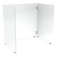 thumbnail image 3 of Norwood Commercial Furniture Portable Desk Top Clear Acrylic Tri-Fold Desk Carrel with Hinged Panels for Desk, Workspace, Reception (Pack of 8), 3 of 5