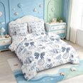 thumbnail image 2 of Manfei Cartoon Coquette Bowknot 7 Pieces Full Size Bedding Sets,Ocean Themed Shell Full Size Bed in a Bag,Colorful Stars Reversible, 2 of 7