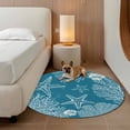 thumbnail image 2 of Blue Coastal Round Area Rug 6Ft Washable Circle Rugs for Bathroom Office, Starfish Coral Summer Beach Ocean Non-Slip Carpet Floor Mats Indoor Outdoor Carpet Runner Aesthetic Home Decor, 2 of 8