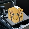 thumbnail image 7 of FUIALDOLG Square Tissue Box Cover - Waterproof PU Leather Tissues Cube Boxes Holder Aesthetic Desk Decor for Room, Home & Office - Cute Giraffe, 7 of 7