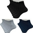 thumbnail image 4 of Resicozy 4 Pair Mens Crew Socks Ankle Athletic Running Casual Trendy Solid Color Socks 2026 Navy, 4 of 4
