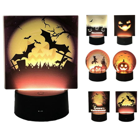 

Halloween Decoration Night Light | Halloween Bat Witch Pumpkin Table LED Lights | USB Charging Halloween Party Tabletop Lighted Decoration
