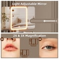 thumbnail image 2 of Escritorio de maquillaje HIGDBFE con espejo y luces, 3 cajones, 2 of 7