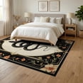 thumbnail image 3 of ODIKA 6'x9' Washable Area Rug Easy Care, Non-Shedding, Snake Gothic Moody Occult Nouveau Scrolls Coiled Serpent Border for Queen Size Bedroom Under Bed Master Suite, 3 of 7