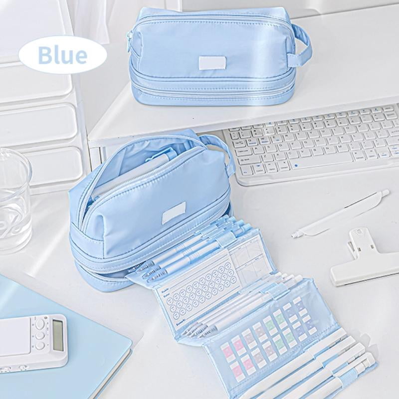 CEORPER Multifunctional Pen Pouches Large Capacity Waterproof Fabric PVC Pencil Case