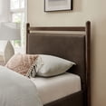 thumbnail image 5 of Ginny Twin Size Vegan Leather Platform Bed Frame in Wenge Mushroom, 5 of 10