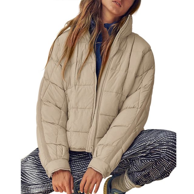 Puntoco Damas Color sólido Cremallera Cuello alto Manga larga Chaqueta informal Chaqueta acolchada Chaqueta acolchada de manga larga Puntoco Puntoco-1272