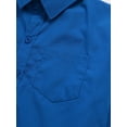 thumbnail image 6 of TiaoBug Little Boy's Button Down Oxford Shirt with Pocket Casual Tops Solid Color School Uniform Blue 11-12, 6 of 7