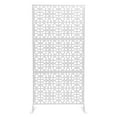 thumbnail image 5 of Decorative Privacy Screen, White Steel 3 Panels Privacy Screen, Privacy Fence Screen For Deck, Yard, Deck, Backyard, Balcony, 5 of 25