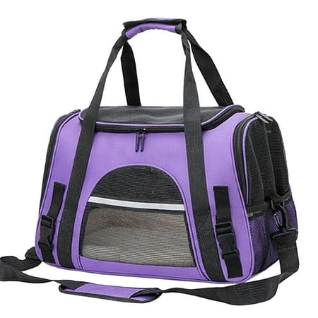 Purple Pet Bag Portable When Going Out One Shoulder Crossbody Pet Box