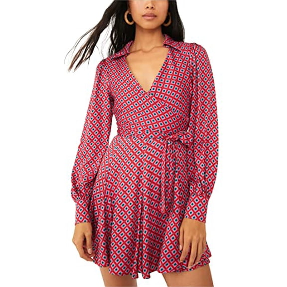 Free People It Takes Two Long Sleeve Mini Dress Pop Combo MD (Women's 8-10)