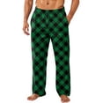 thumbnail image 2 of GrmtClth Men's Fleece Pajama Pants Trendy Flannel Comfort Soft Plush Plaid Lounge Pants Fuzzy Winter Fall Warm Pj Pants with Pockets Dark Green XL, 2 of 6