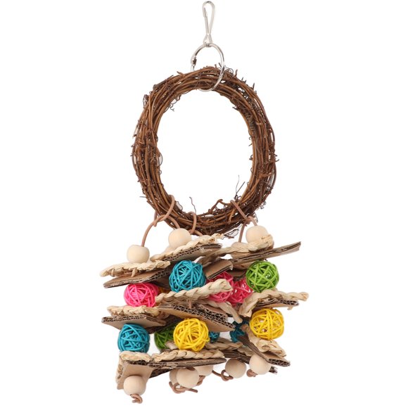Bird Chewing Toys, Corn Husks Cage Toys Multipurpose Hanging Easy To Install Colorful For Parrots