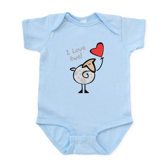 CafePress - I Love Ewe Infant Bodysuit - Baby Light Bodysuit, Size Newborn - 24 Months