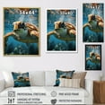 thumbnail image 4 of Designart "Whimsical Turtle: Ocean Explorer I" Animals Turtle Floater Framed Wall Art Prints, 4 of 5