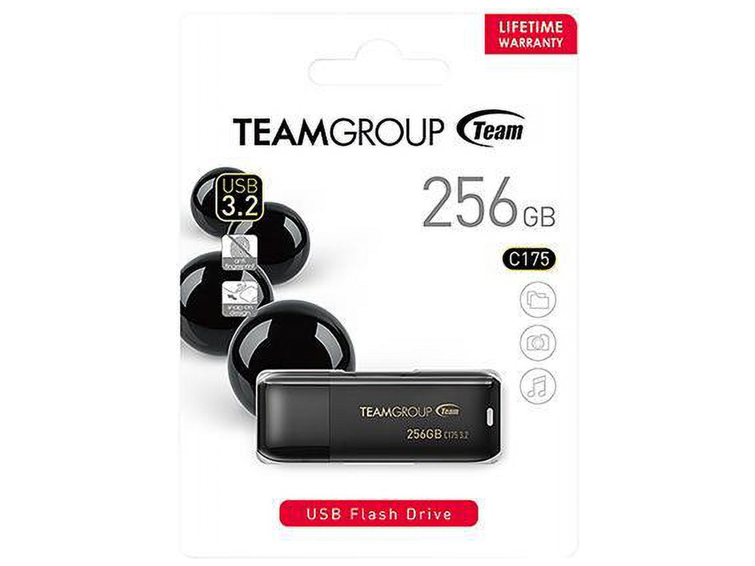 TEAM 256GB C175 USB 3.2 Gen 1 Flash Drive, Speed Up to 100MB/s 