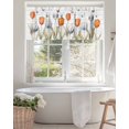 thumbnail image 5 of Curtain Valance for Windows,Watercolor Tulip Flower Butterfly Kitchen Valances Rod Pocket Short Curtains,Vintage Wood Grain Window Treatment Panel for Bedroom Bathroom 42x18in, 5 of 9