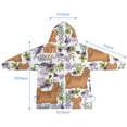 thumbnail image 7 of Yorkie Dog and Flower Florals Blanket Hoodies for Kids 6-13YR Oversize Wearable Blanket Hoodies for Boys Girls Teens, 7 of 7