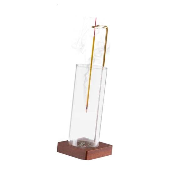 Incenses Burners Tray with Removable Glass Ashes Catcher Wood Incenses Stick Stand Holder for Bedroom Home Decorations