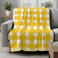 thumbnail image 2 of Yellow Plaid Blanket Soft Cozy Warm Throw Blanket for Couch, Plush Fuzzy Flannel Fleece Blankets for Sofa, Watercolor Grid Checker Gingham Farmhouse Bed Blankets Lightweight Gifts for Women, 50"x60", 2 of 9