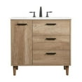 thumbnail image 3 of 36 inch single bathroom vanity in natural oak, 3 of 8