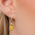 thumbnail image 3 of Gem Stone King 14K Yellow Gold Yellow Citrine Earrings for Women | 4.65 Cttw | Gemstone November Birthstone | Octagon 9X7MM, 3 of 6