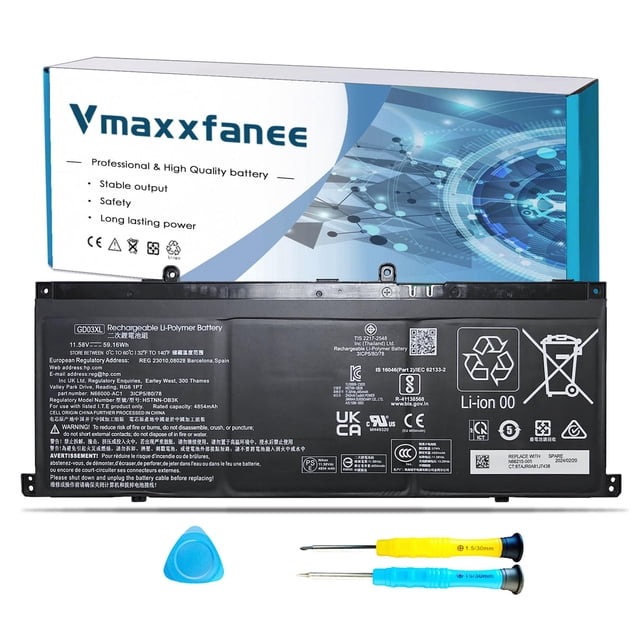 Batería Vmaxxfanee GD03XL 11.58V 4854mAh para HP x360
