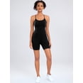 thumbnail image 7 of AGONVIN Women's Workout Spaghetti Strap Rompers Shorts Tummy Control One Piece Jumpsuit Black XL, 7 of 7