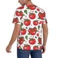 thumbnail image 2 of Zufioo Hand Drawn Tomatoes Print Men's Baseball Short Sleeve, Moisture Wicking Button-Down Hip Hop Tee-X-Large, 2 of 7