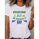 thumbnail image 1 of Camiseta festiva del Día de San Patricio para mujer: Estampado "Todos somos irlandeses el Día de San Patricio", cuello redondo informal, camisetas informales, 1 of 6