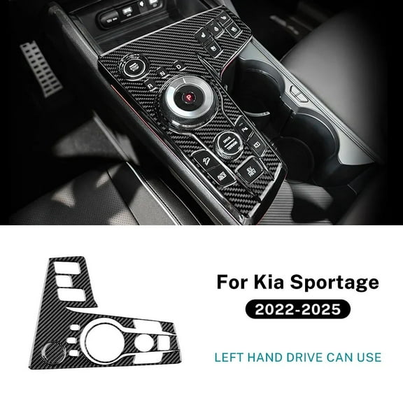 For Kia Sportage 2022 2023 2024 2025 Real Soft Carbon Fiber Sticker LHD RHD Car Gear Shift Panel Frame Trim Interior Accessories.
