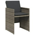 thumbnail image 3 of vidaXL 7 Piece Garden Dining Set with Cushions Grey Poly Rattan, 3 of 5