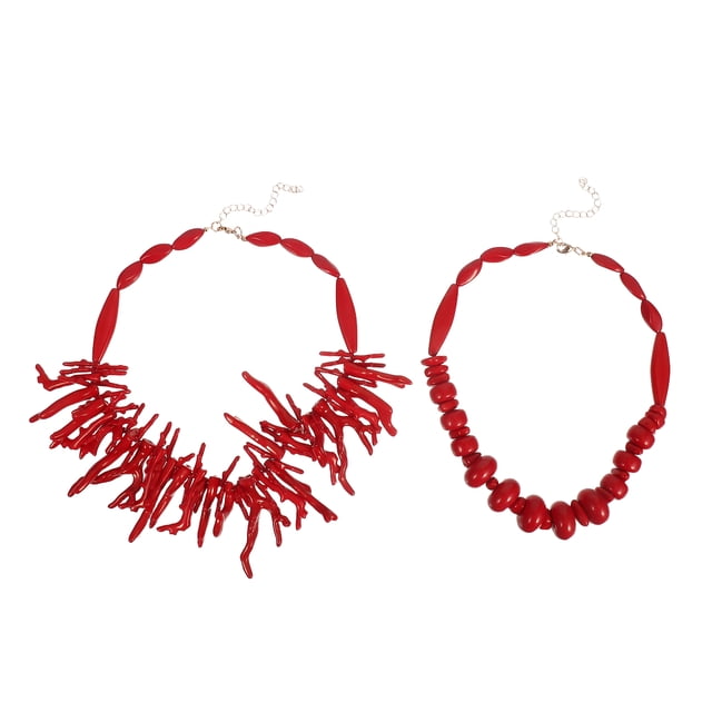 Collares bohemios vintage, gargantilla de cuentas de verano, collar bohemio de playa, gargantilla de coral bohemia, colgantes, accesorios de playa para mujer