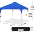 thumbnail image 2 of CRXX 12x12 Pop Up Canopy Tent with Vent, Easy Set Up Tent, Instant Sun Shelter Canopy with Wheeled Bag, 4 Sandbags, 12 Stakes & 4 Ropes, for Parties, Beach, Outdoor, Blue, 2 of 18