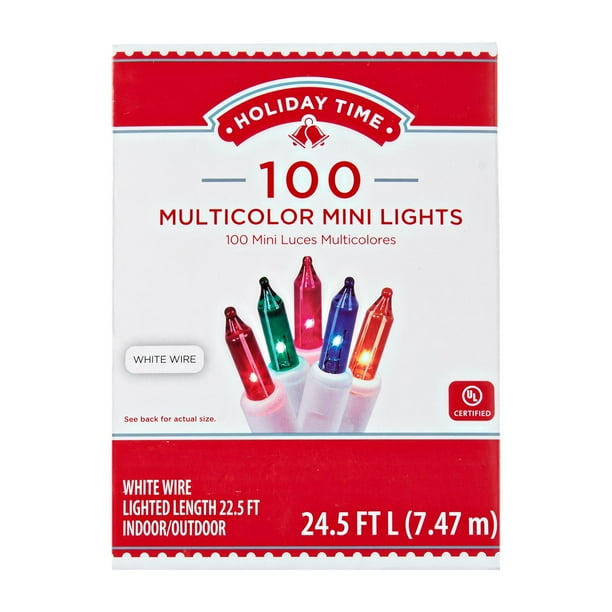 Holiday Time Multicolor Mini Christmas Lights, 24.5', 100 Count