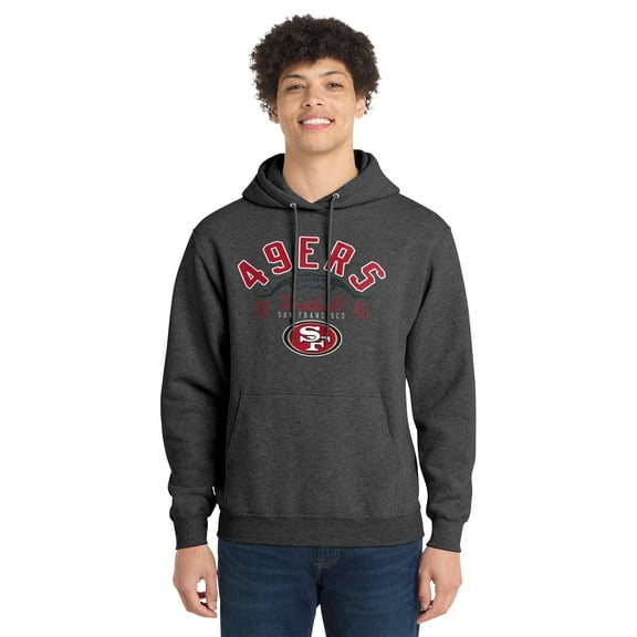 Men's Starter Heather Charcoal San Francisco 49ers Pullover Hoodie